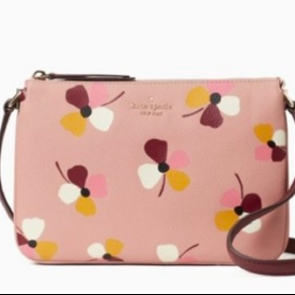 Kate Spade New York Jackson Dusk Buds triple gusset crossbody purse gently used